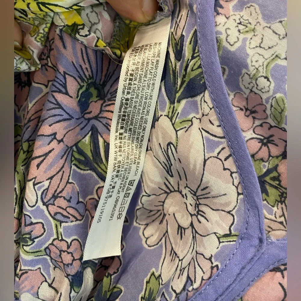 Anthropologie | Romerio Sleep Floral Wide Leg Jumpsuit | Purple & Yellow |  | XS - Picture 14 of 15